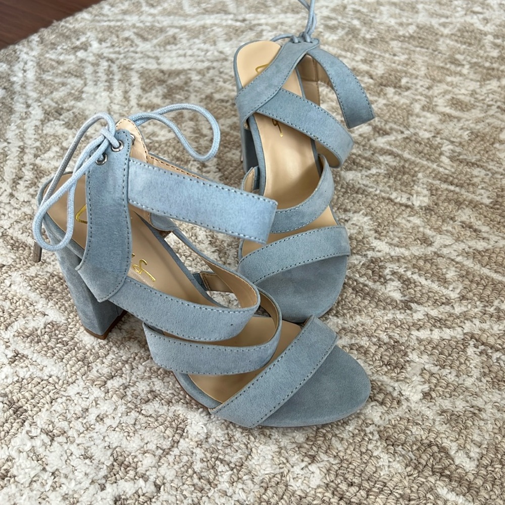 New Light Blue Strappy Heel Size 6.5